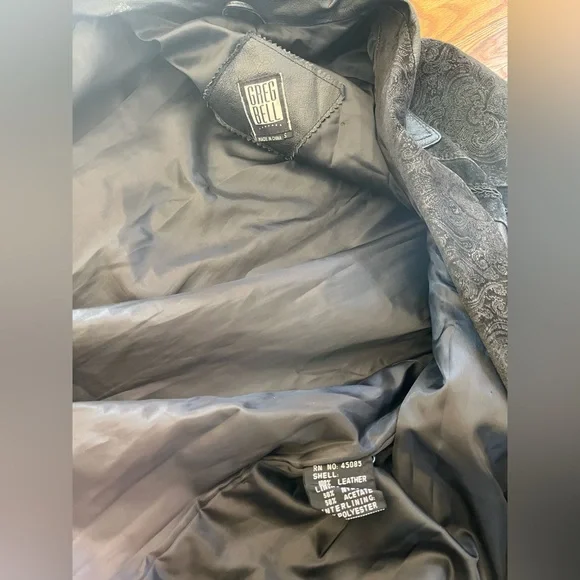 Vintage Greg Bell Black Genuine Leather Trench Coat Jacket S - Picture 10 of 10